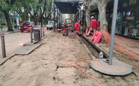 Comenzaron trabajos en veredas y pluviales del Microcentro