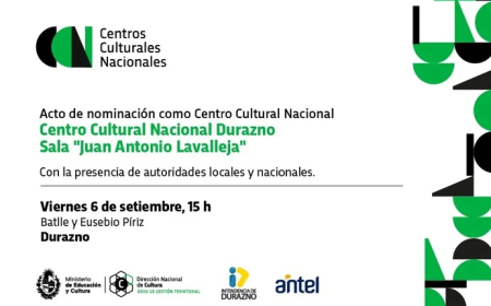 Ministro Da Silveira e Intendente Vidalín en nominación de Sala Lavalleja como "Centro Cultural Nacional"