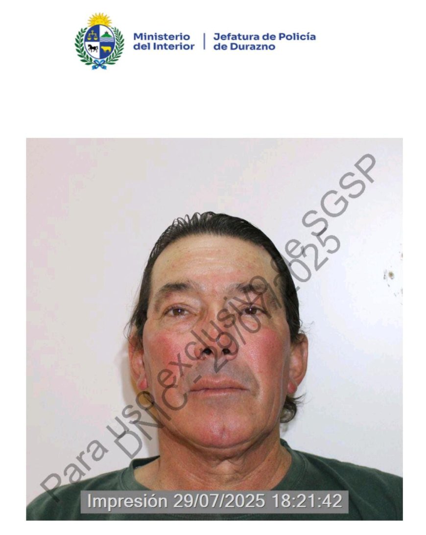 Buscan a hombre de 65 años desaparecido en Durazno