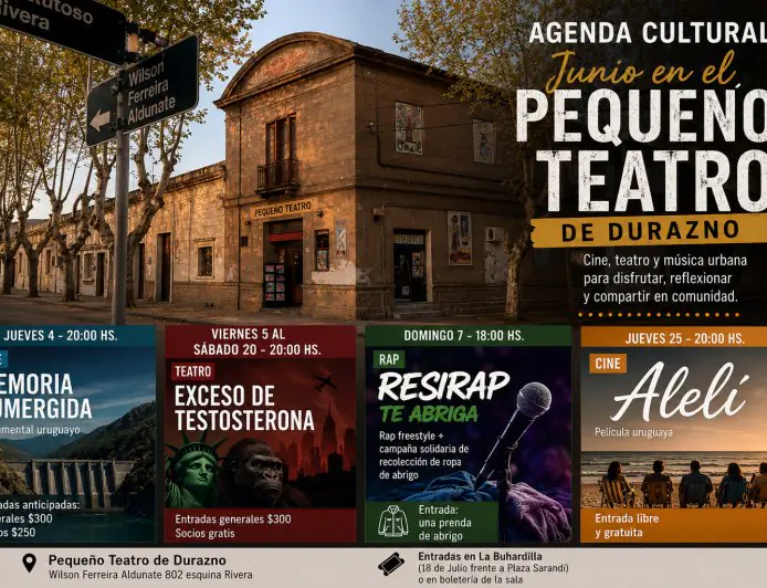 Junio llega con cine, teatro y rap solidario al Pequeño Teatro de Durazno