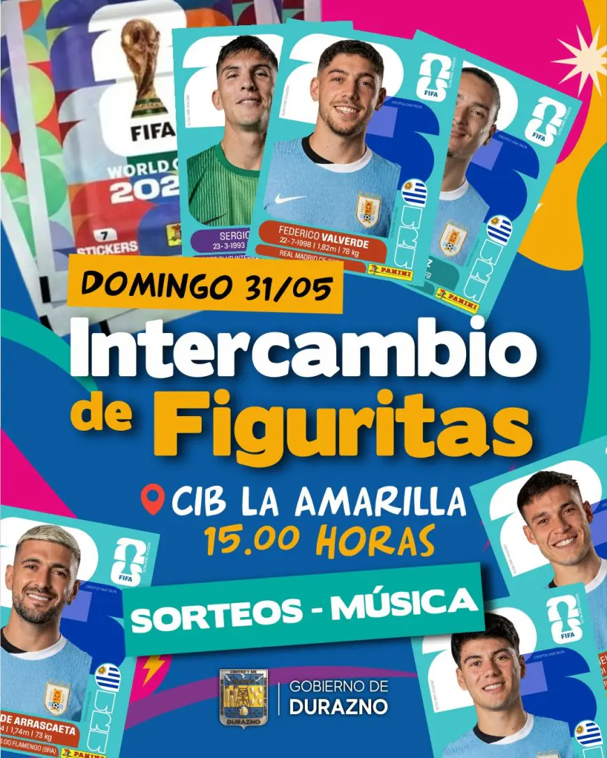 Durazno tendrá una jornada de intercambio de figuritas del álbum FIFA en CIB La Amarilla