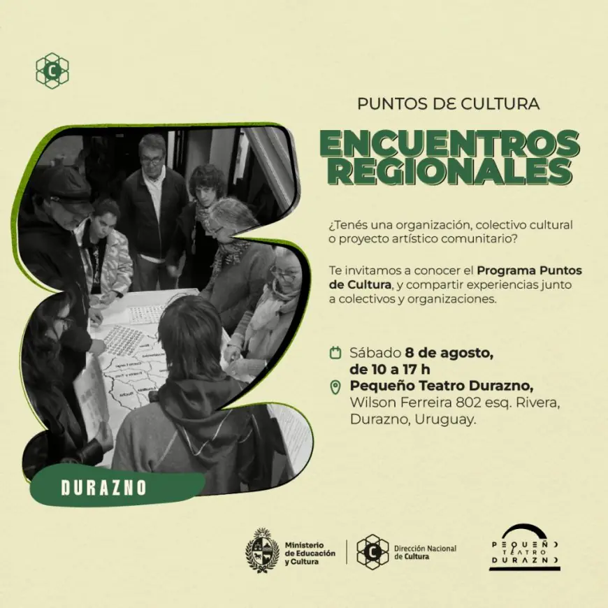 Durazno será sede del Encuentro Regional Centro Sur de Puntos de Cultura