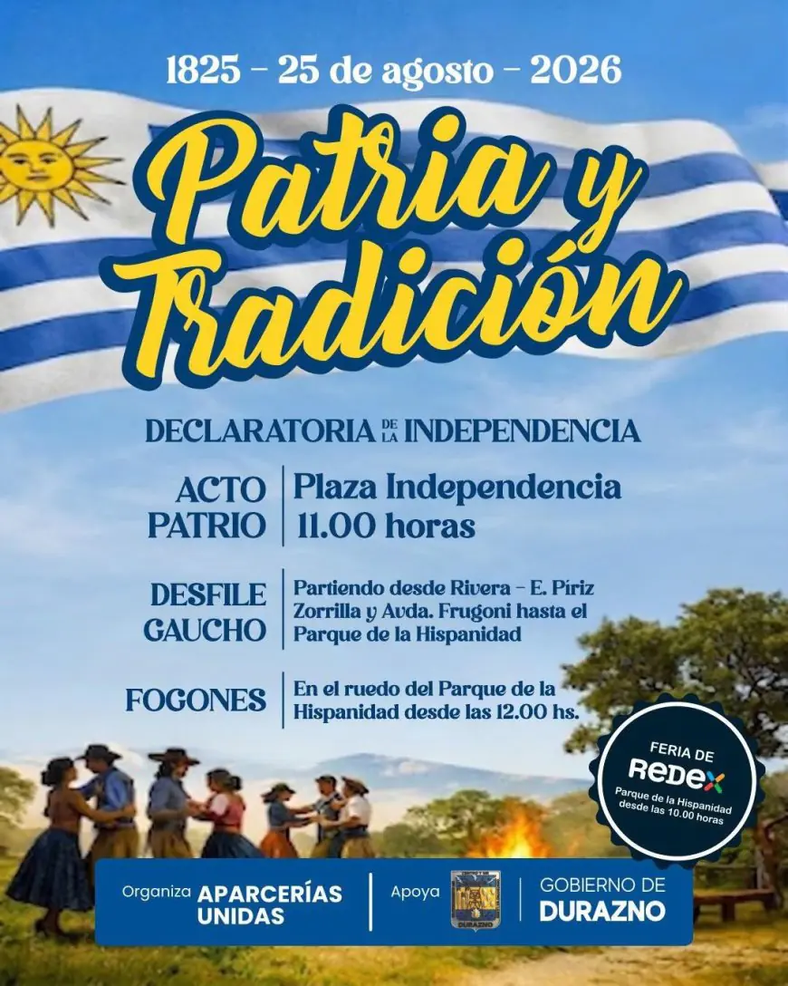 Durazno se prepara para vivir un 25 de Agosto entre actos patrios, desfile gaucho y tradición