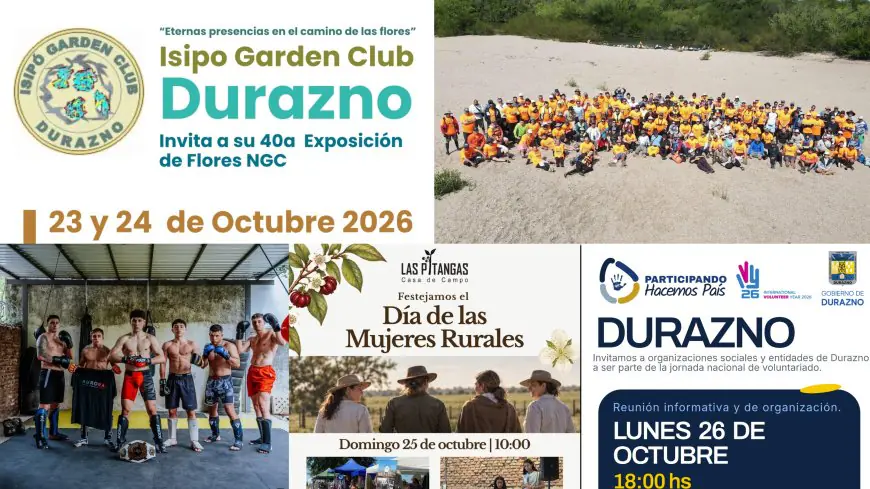Cultura, deporte y educación: Durazno ofrece una agenda intensa y variada para esta semana